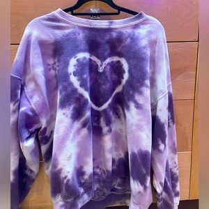 Urban Outfitters renewal remade heart tie-dye crew neck sweatshirt